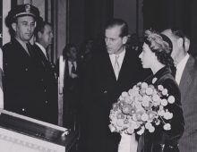 Princess Elizabeth and the Duke of Edinburgh visiting “Shrine” documents at the Library of Congress, November 1951. Library of Congress Archives